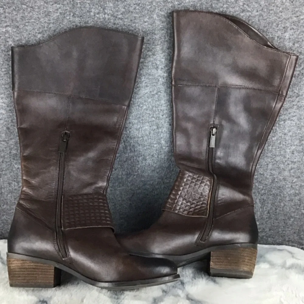 Vince Camuto Brown Leather Knee-High Boots Size 7.5‎